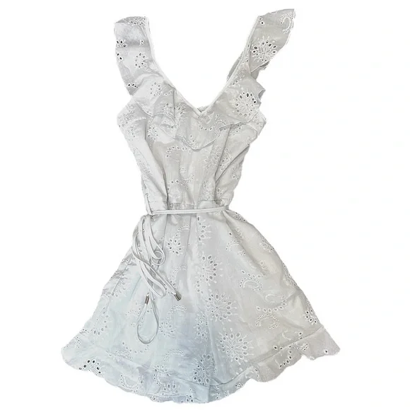 White Lace Romper Size MD - Picture 1 of 5